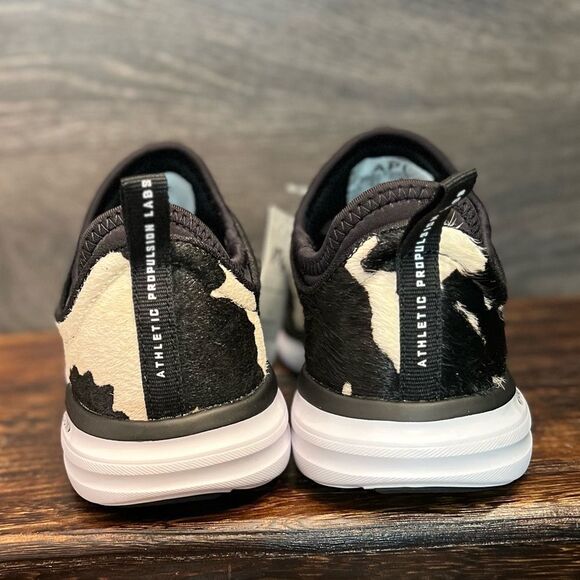 APL Iconic and White Calf Hair Sneakers with Cow Print Design, Size 7. NIB! - Picture 11 of 15